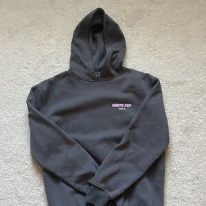 White Fox Boutique Black Hoodie with Pink Logo